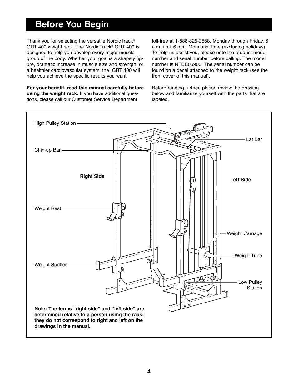 Before you begin | NordicTrack NTBE06900 User Manual | Page 4 / 19