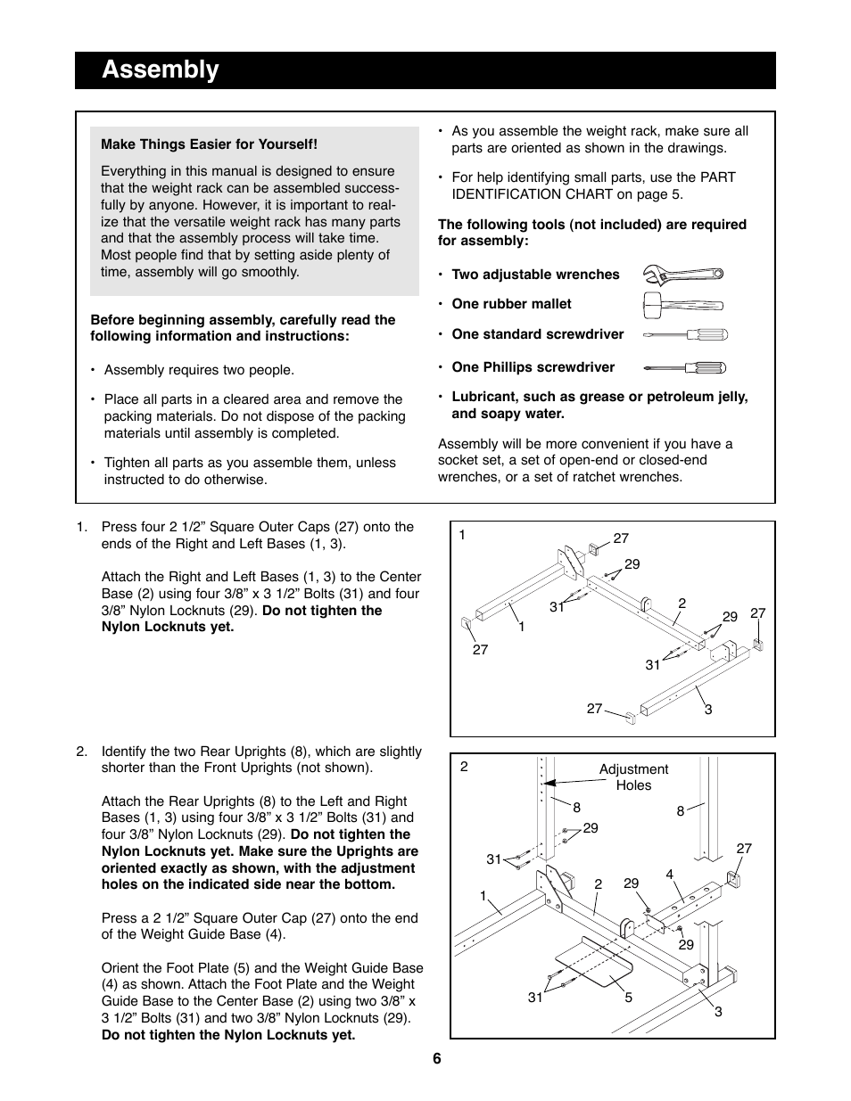 Assembly | NordicTrack NTBE06900 User Manual | Page 6 / 19