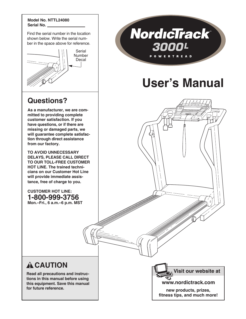 NordicTrack NTTL24080 User Manual | 34 pages