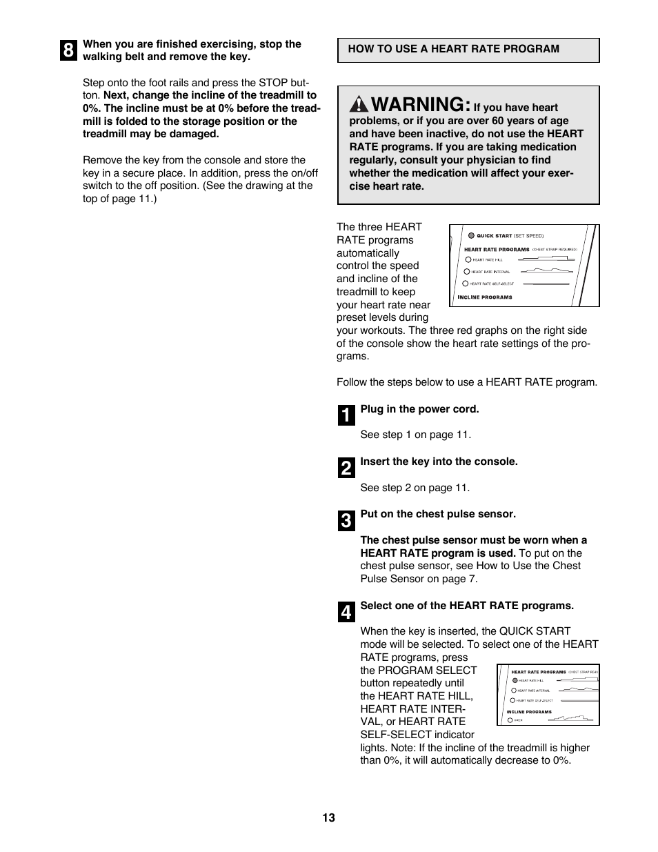 Warning | NordicTrack NTTL24080 User Manual | Page 13 / 34