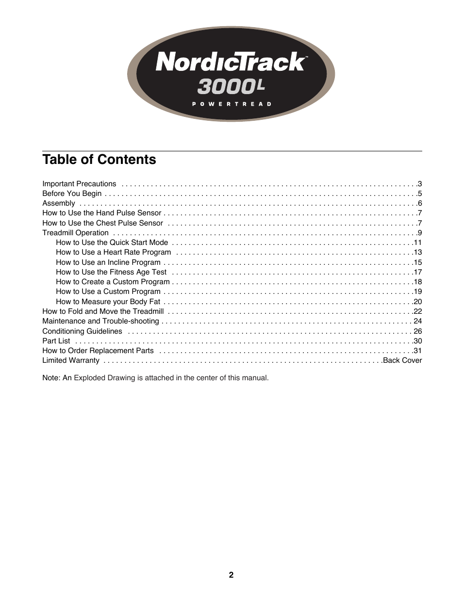 NordicTrack NTTL24080 User Manual | Page 2 / 34