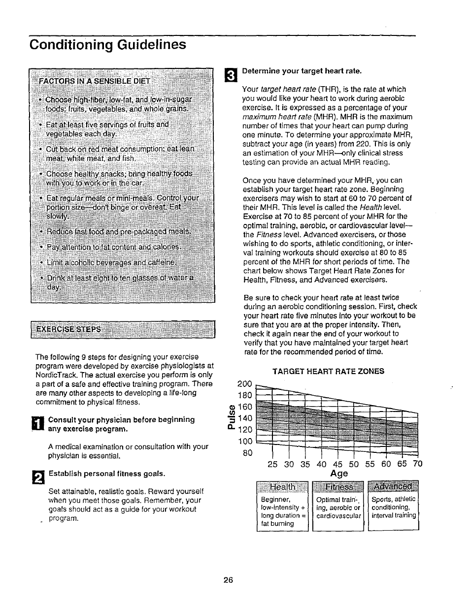 Conditioning guidelines | NordicTrack 831.29882 User Manual | Page 26 / 34