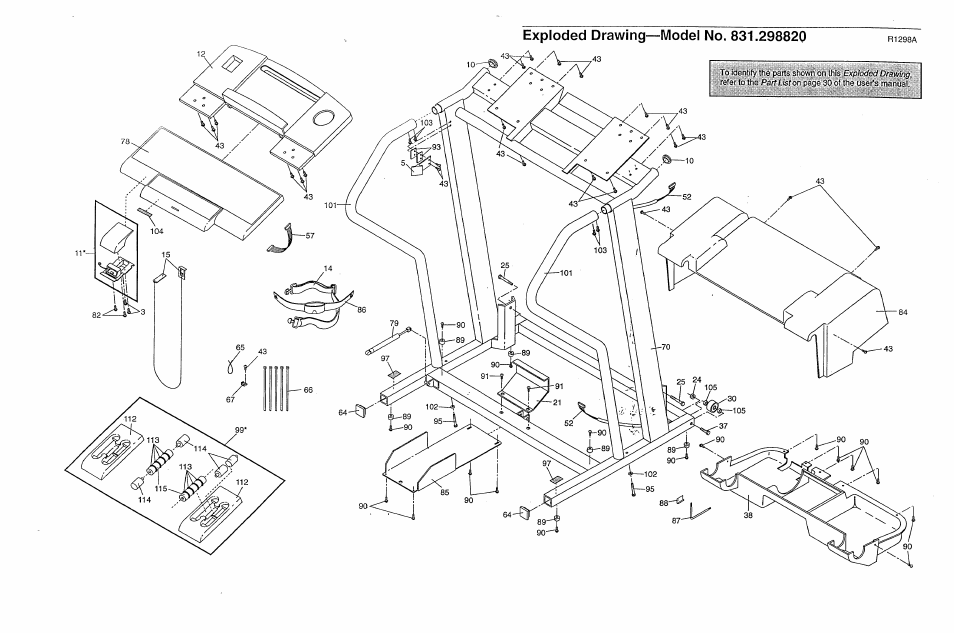 Exploded drawing—model no. 831.298820 | NordicTrack 831.29882 User Manual | Page 33 / 34