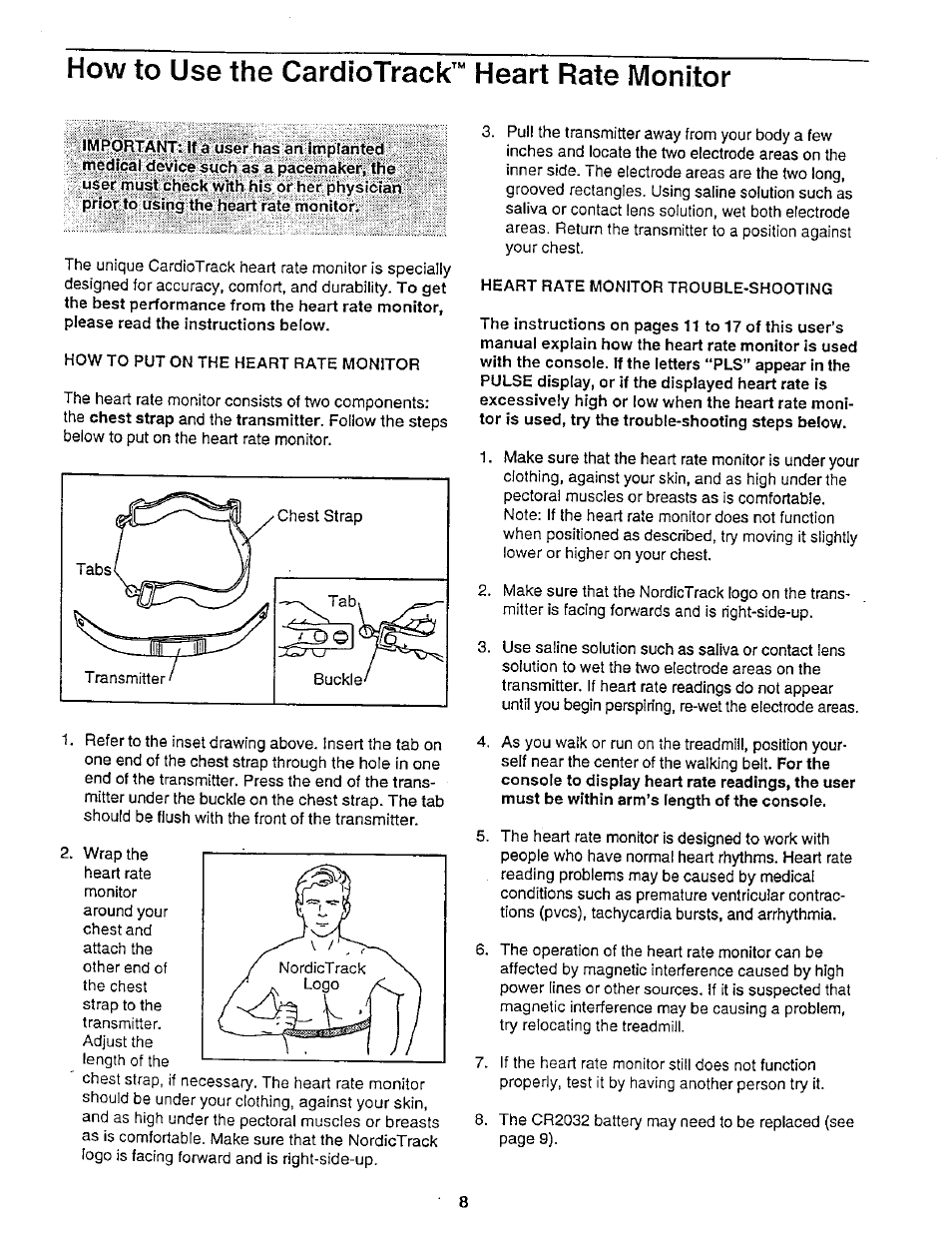 How to use the cardiotrack'