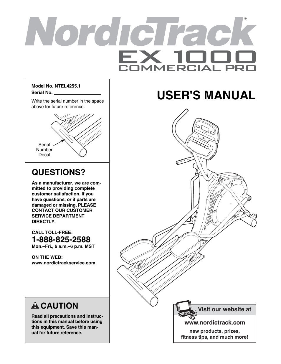 NordicTrack EX 1000 NTEL4255.1 User Manual | 28 pages