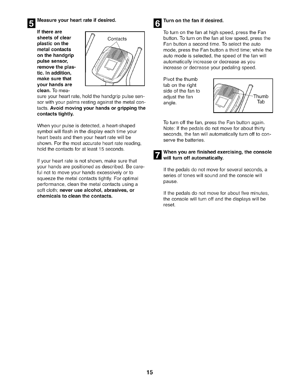 Measure your heart rate if desired, Turn on the fan if desired | NordicTrack AUDIOSTRIDER NTEL7506.0 User Manual | Page 15 / 28