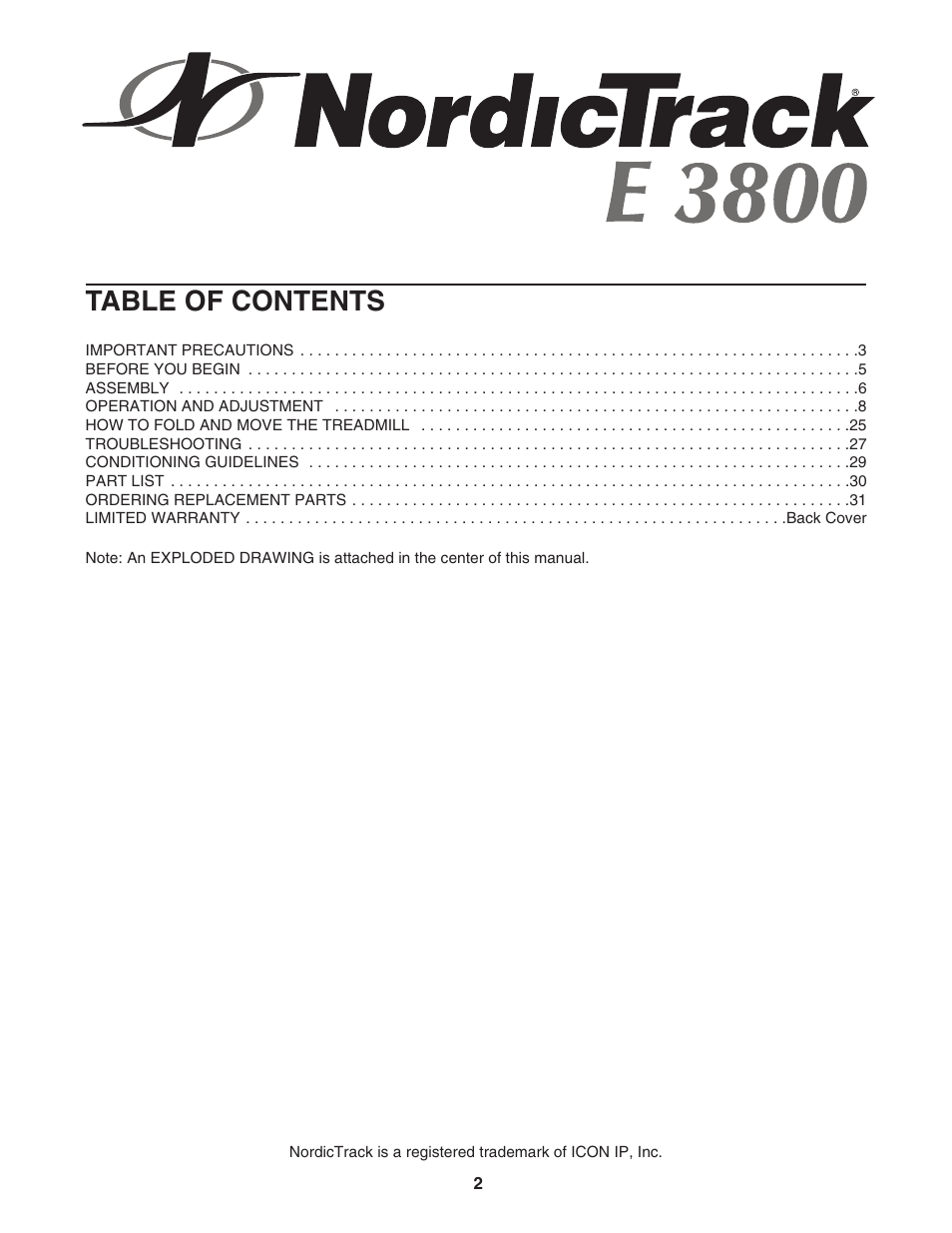 NordicTrack NTL19922 User Manual | Page 2 / 34