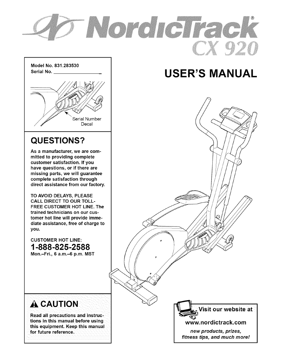 NordicTrack CX 920 831.28353 User Manual | 24 pages