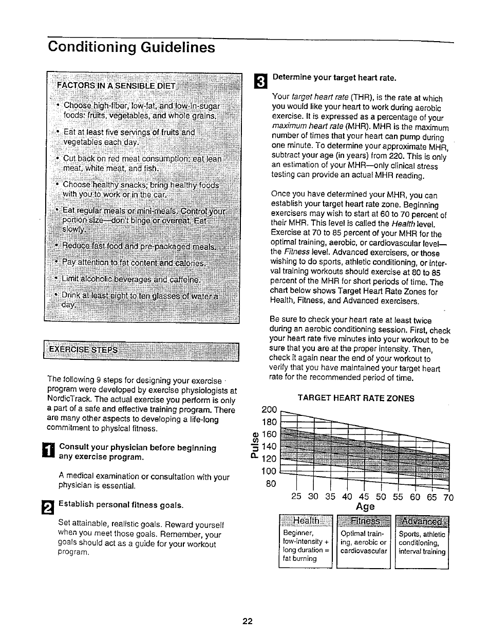 Conditioning guidelines | NordicTrack 831.29881 User Manual | Page 22 / 30