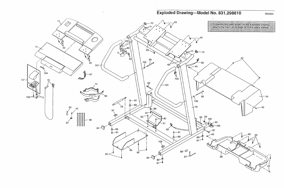 Exploded drawing—model no. 831.298810 | NordicTrack 831.29881 User Manual | Page 29 / 30