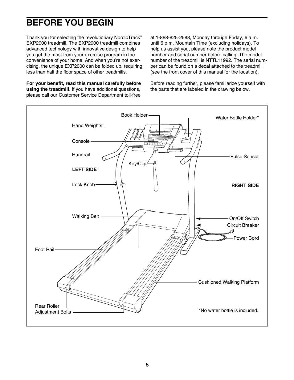 Before you begin | NordicTrack EXP2000 NTTL11992 User Manual | Page 5 / 34