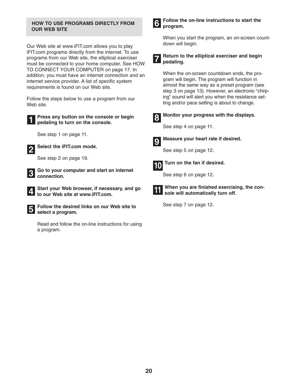 NordicTrack CX 998 NEL70950 User Manual | Page 20 / 28