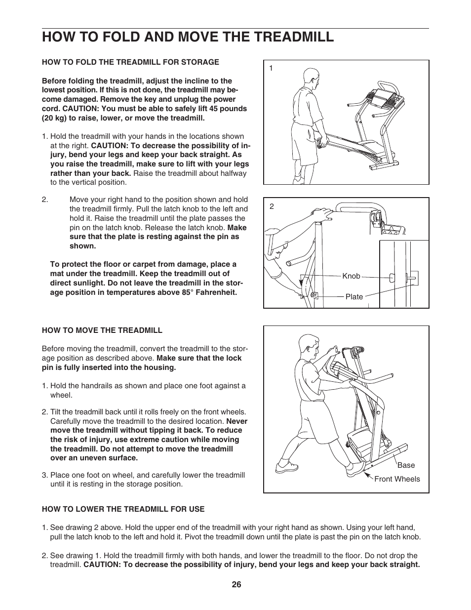 How to fold and move the treadmill | NordicTrack NTL15940 User Manual | Page 26 / 34