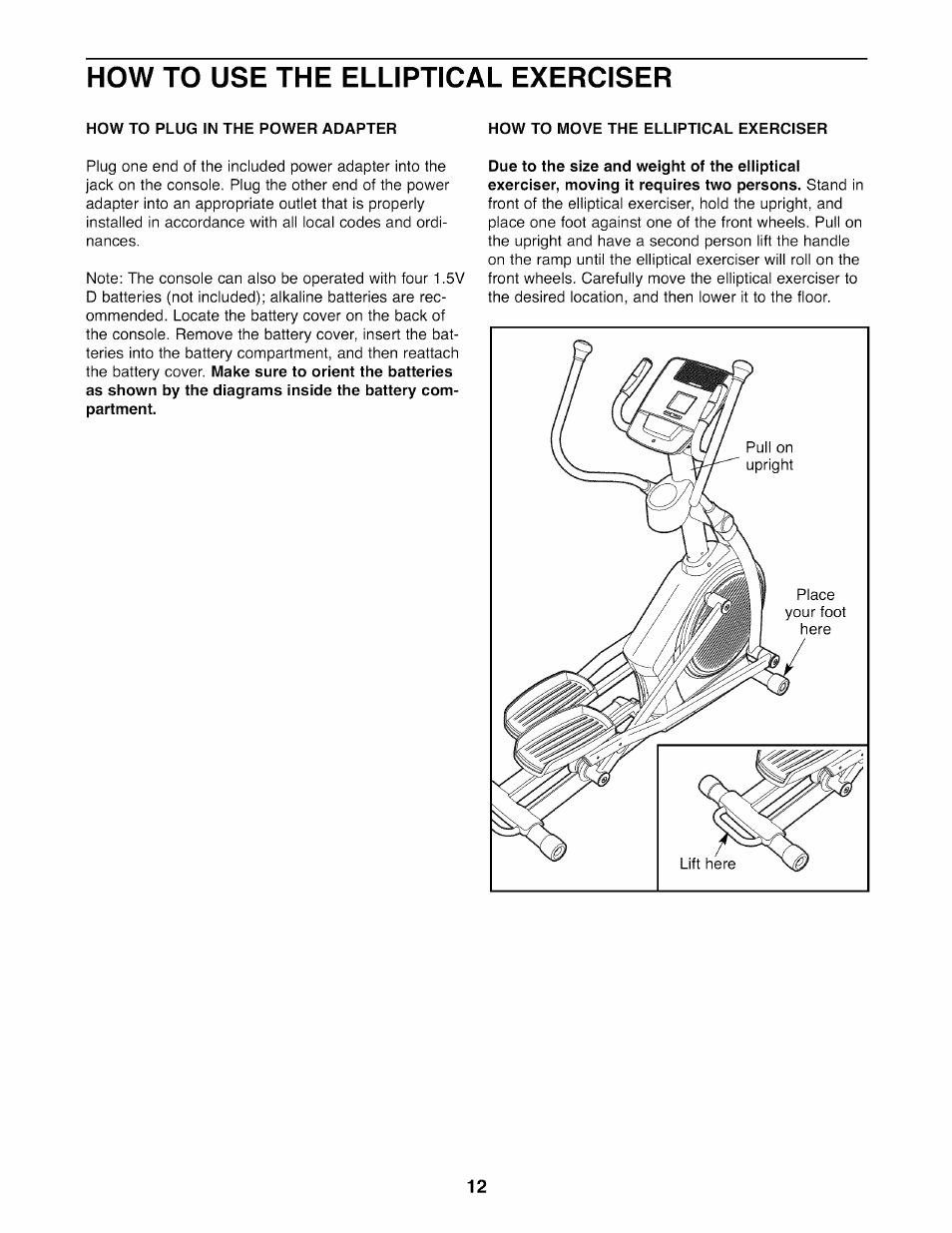 How to use the elliptical exerciser | NordicTrack E7SV NTEL07808.0 User Manual | Page 12 / 28