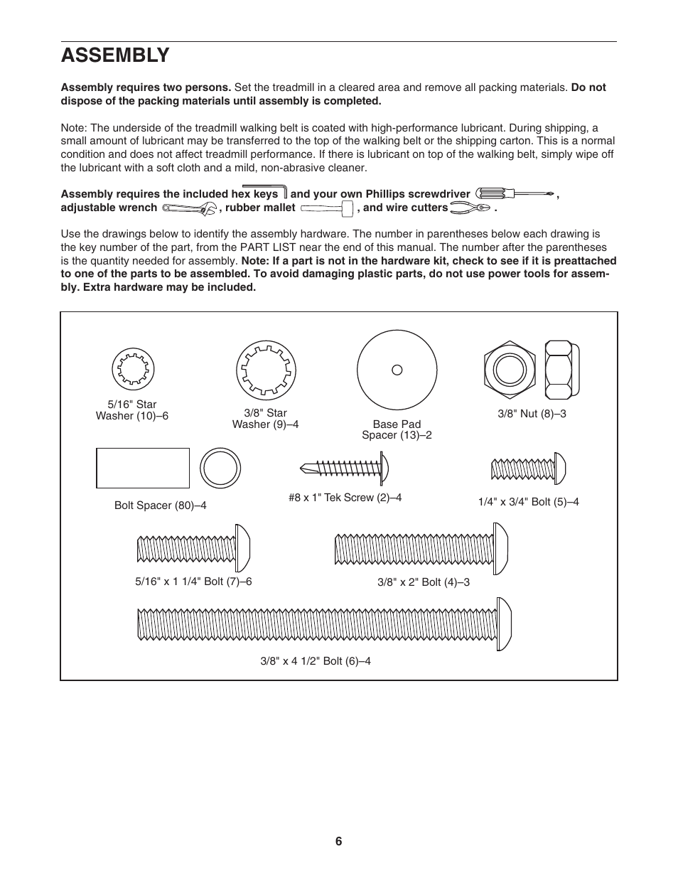 Assembly | NordicTrack A2550 NTL09107.0 User Manual | Page 6 / 36