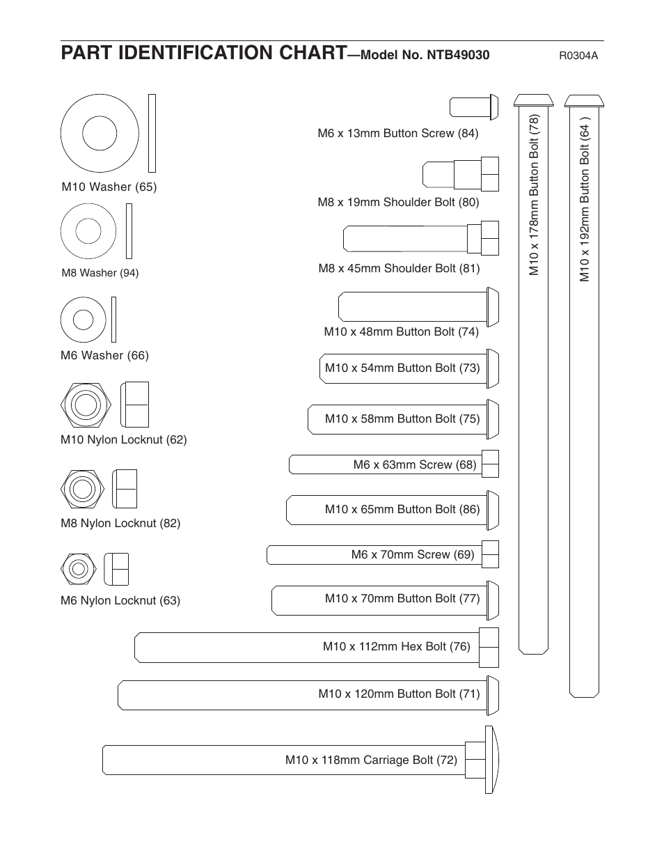 Part identification chart | NordicTrack NTB49030 User Manual | Page 29 / 31