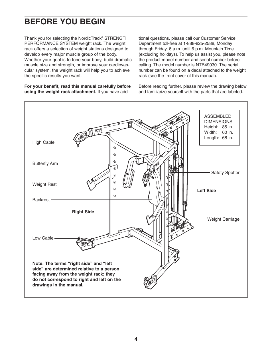Before you begin | NordicTrack NTB49030 User Manual | Page 4 / 31