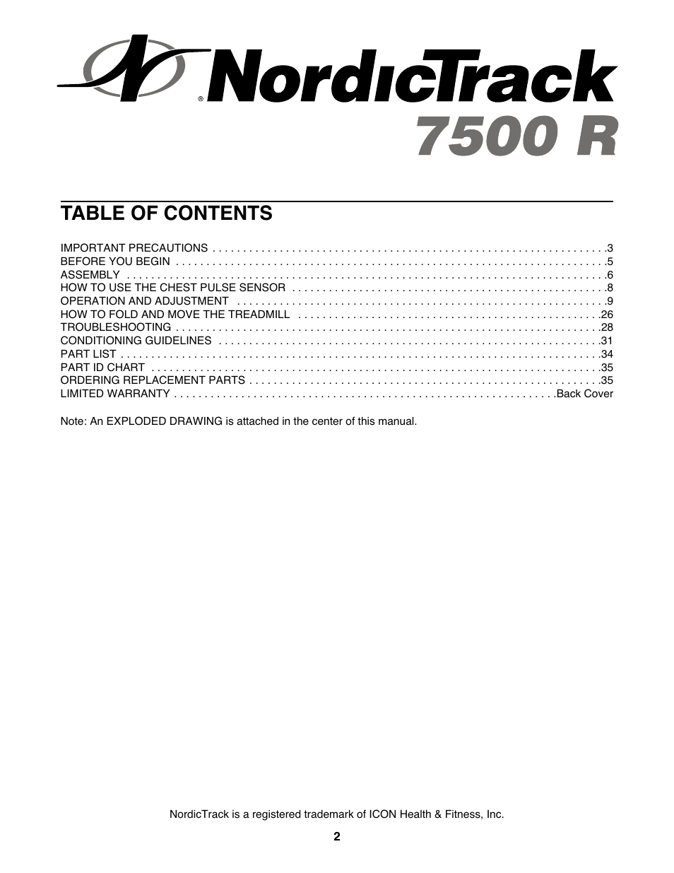 NordicTrack NTL22940 User Manual | Page 2 / 38