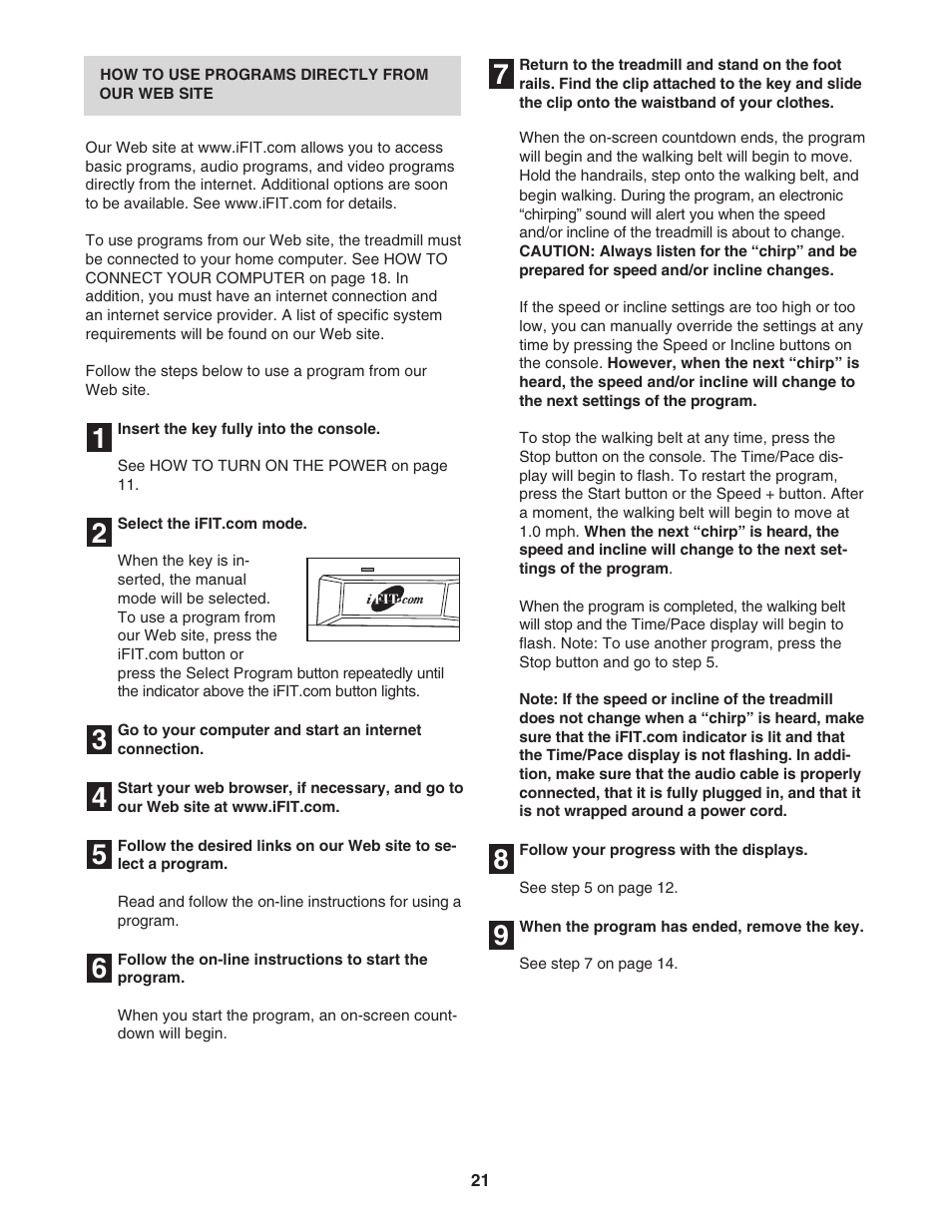 NordicTrack C2000 NTL10842 User Manual | Page 21 / 34