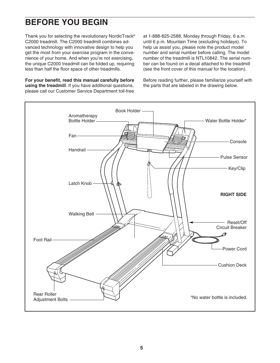 Before you begin | NordicTrack C2000 NTL10842 User Manual | Page 5 / 34
