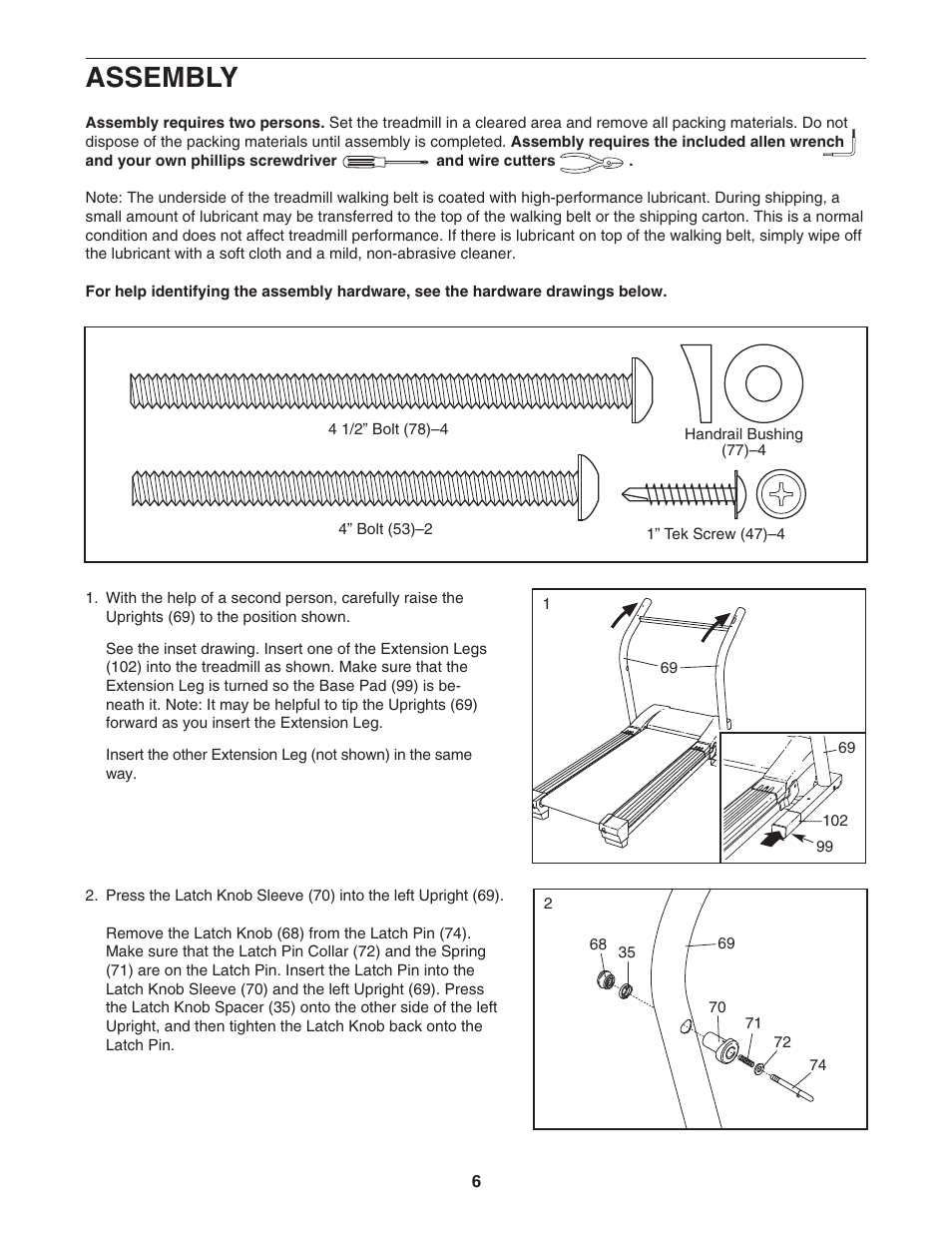Assembly | NordicTrack C2000 NTL10842 User Manual | Page 6 / 34