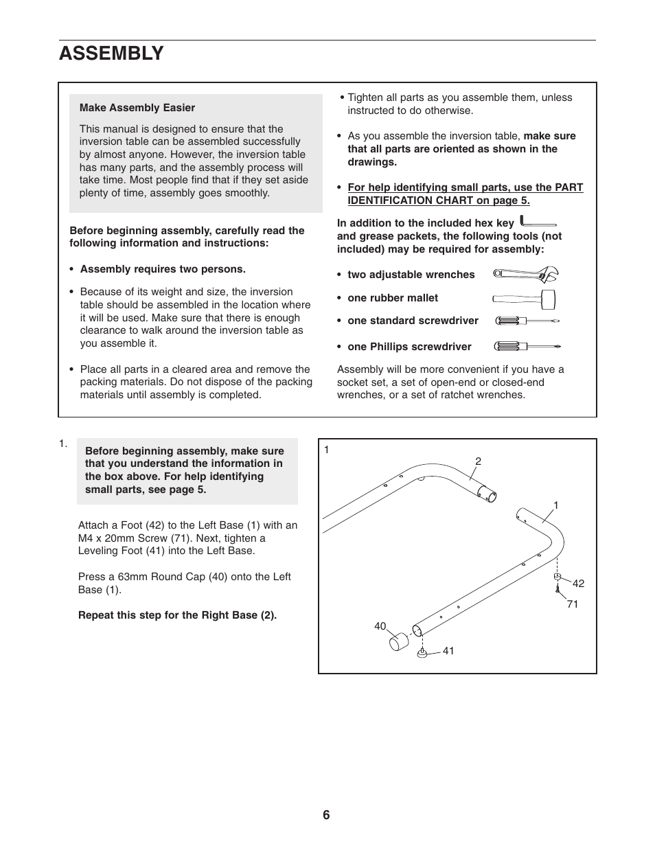 Assembly | NordicTrack 30792.0 User Manual | Page 6 / 20