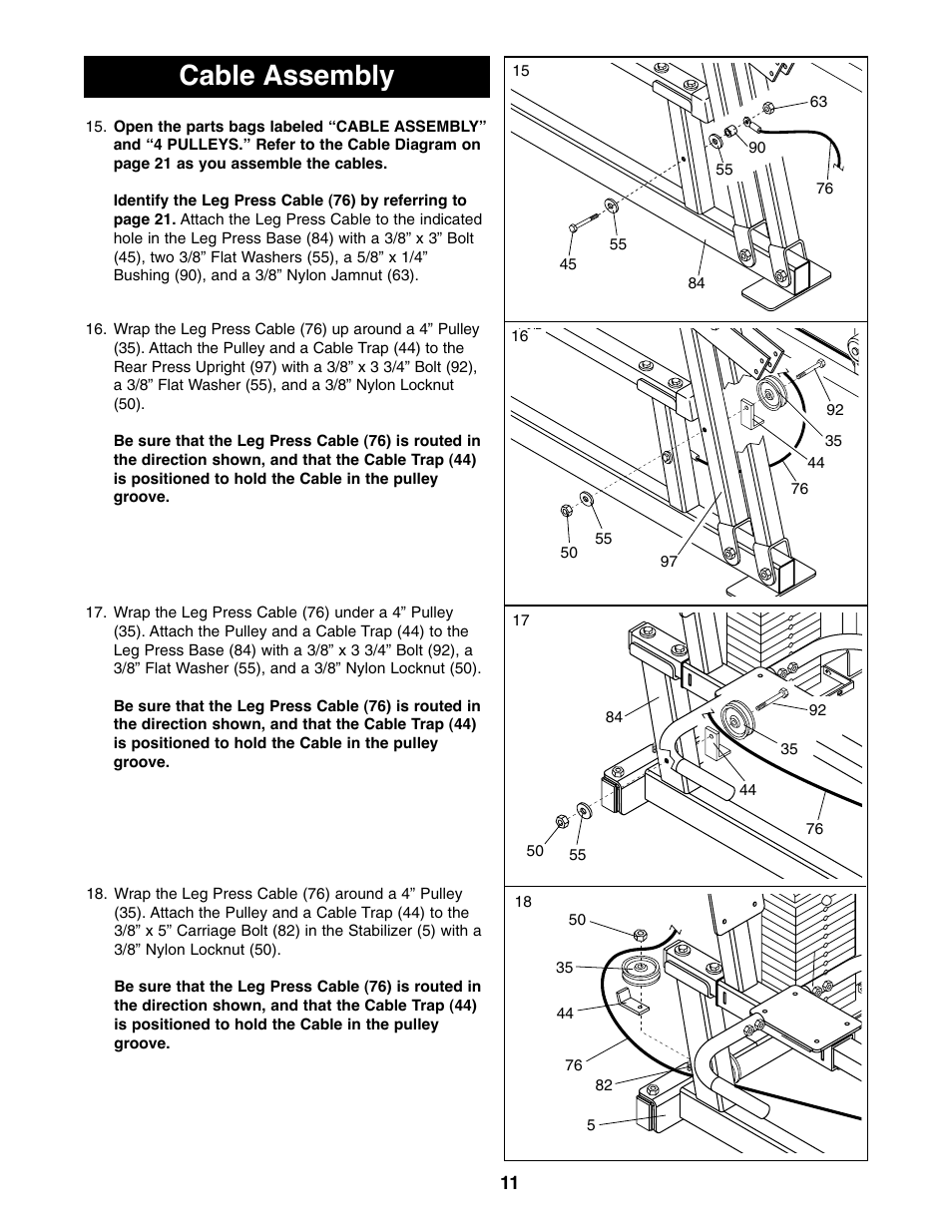 Cable assembly | NordicTrack 831.159760 User Manual | Page 11 / 33