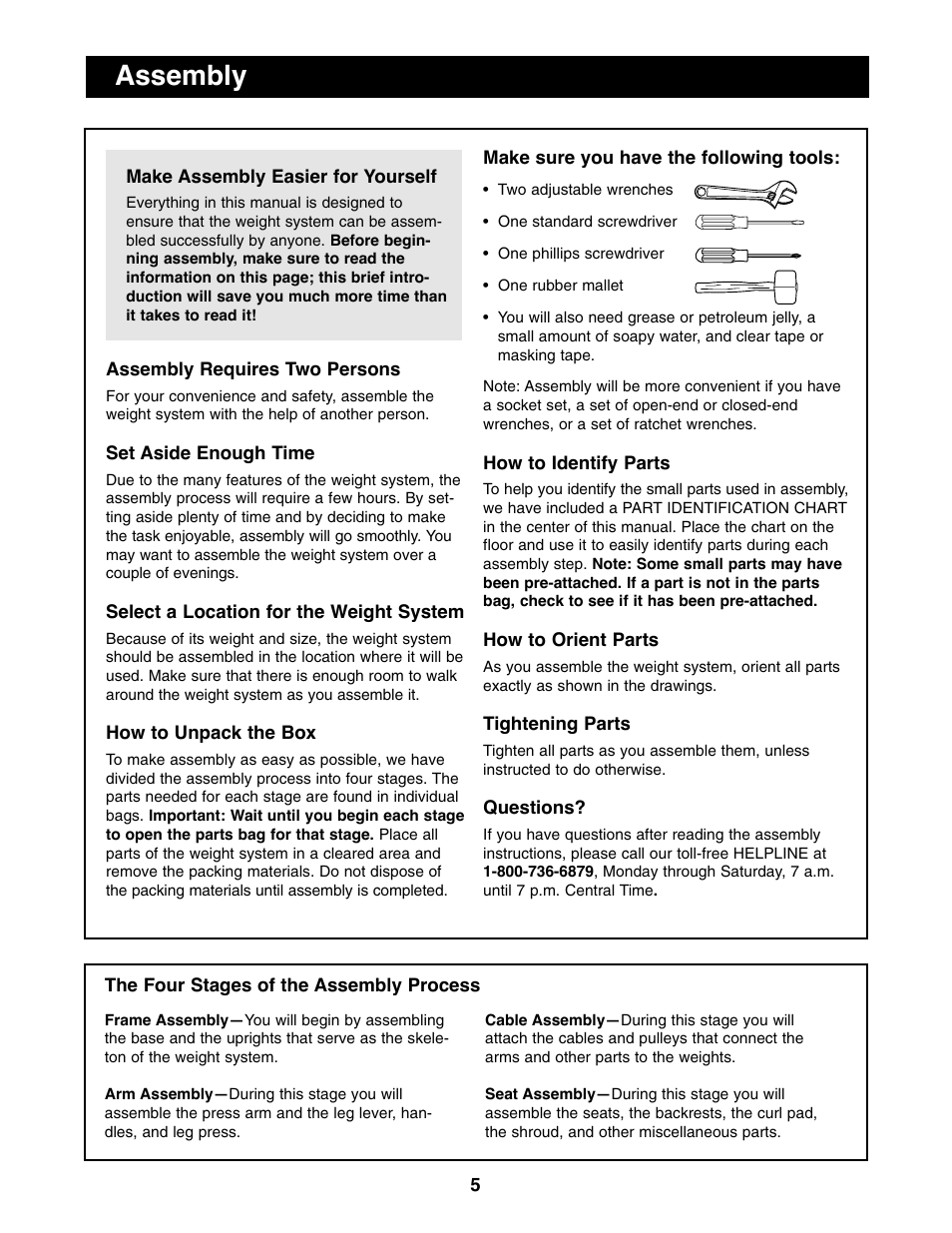 Assembly | NordicTrack 831.159760 User Manual | Page 5 / 33