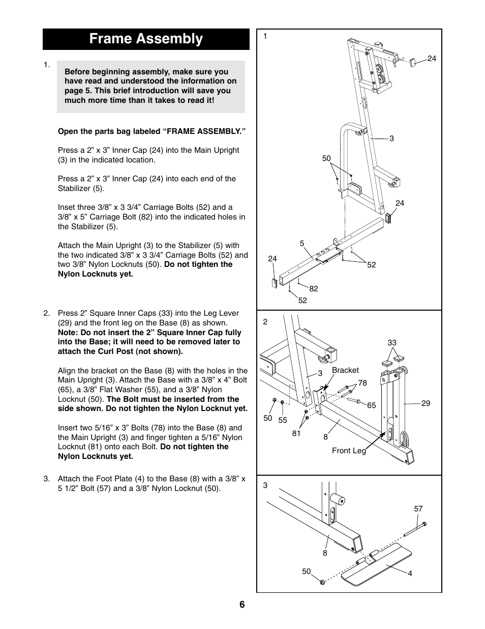 Frame assembly | NordicTrack 831.159760 User Manual | Page 6 / 33