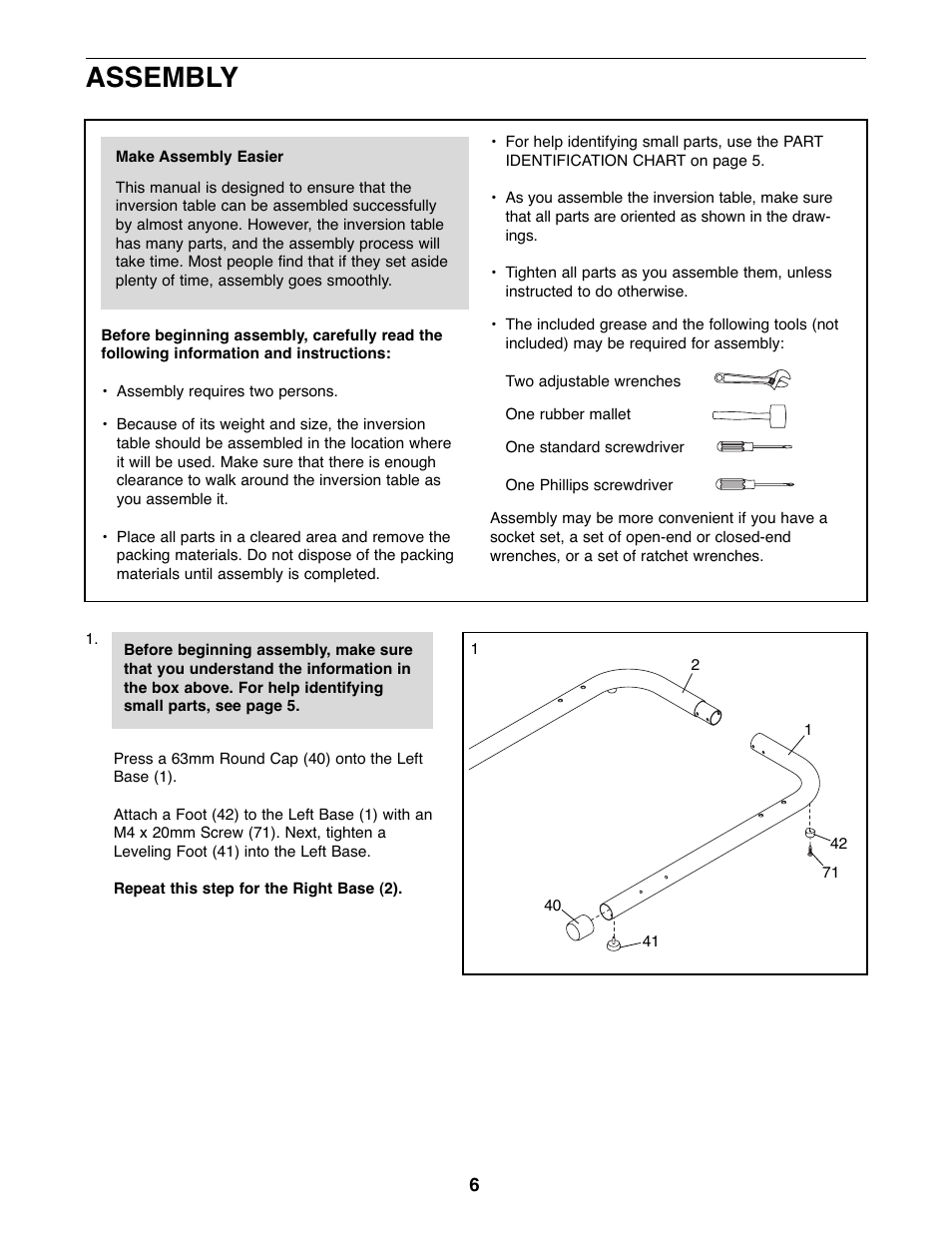 Assembly | NordicTrack 831.14595.5 User Manual | Page 6 / 20