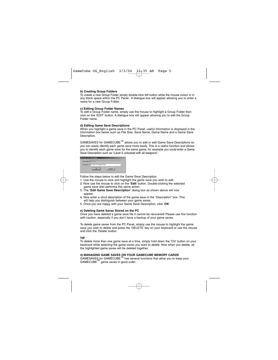 Nintendo GAME CUBE User Manual | Page 5 / 16