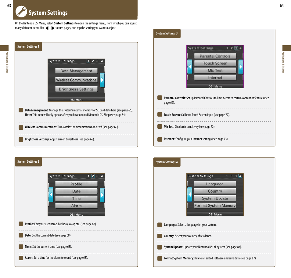 System settings | Nintendo DSi XL User Manual | Page 33 / 56