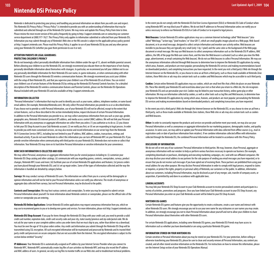 Nintendo dsi privacy policy | Nintendo DSi XL User Manual | Page 53 / 56