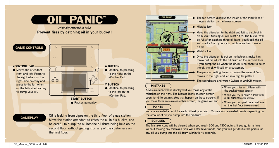 Prevent fires by catching oil in your bucket | Nintendo Game and Watch Collection 67376A User Manual | Page 4 / 6