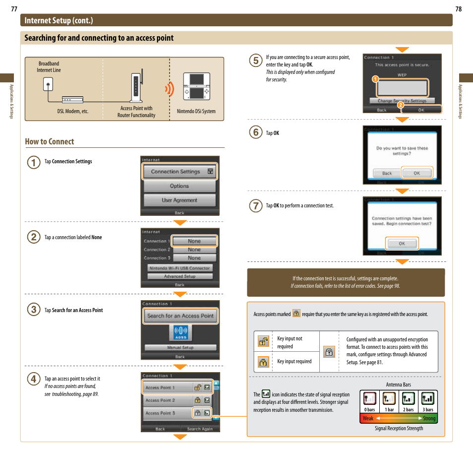 How to connect | Nintendo DSi User Manual | Page 40 / 55