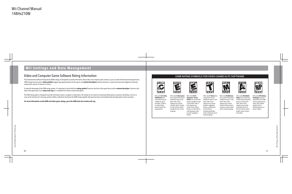 Esrb rating symbols for video games & pc software | Nintendo Wii User Manual | Page 27 / 40