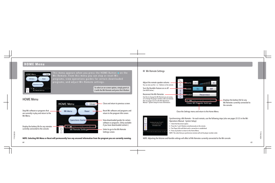 Home menu | Nintendo Wii User Manual | Page 34 / 40