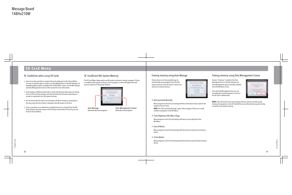 Guidelines when using sd cards | Nintendo Wii User Manual | Page 36 / 40
