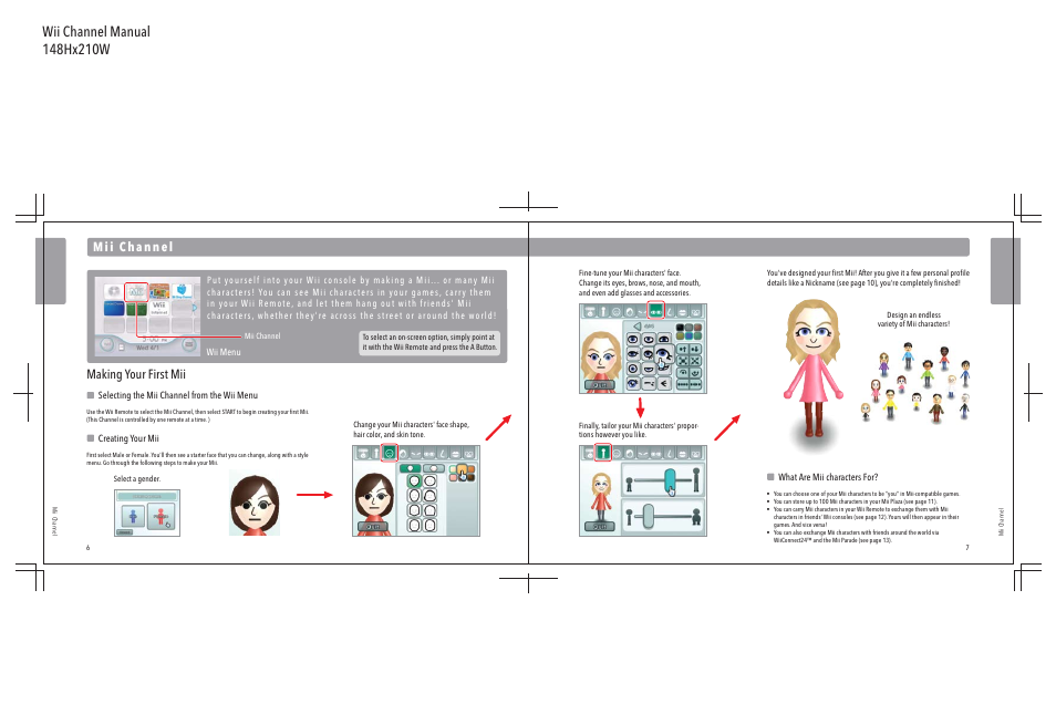 Making your first mii | Nintendo Wii User Manual | Page 5 / 40