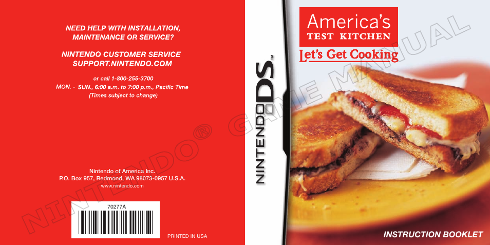 Nintendo America's Test Kitchen: Let's Get Cooking 70277A User Manual | 22 pages