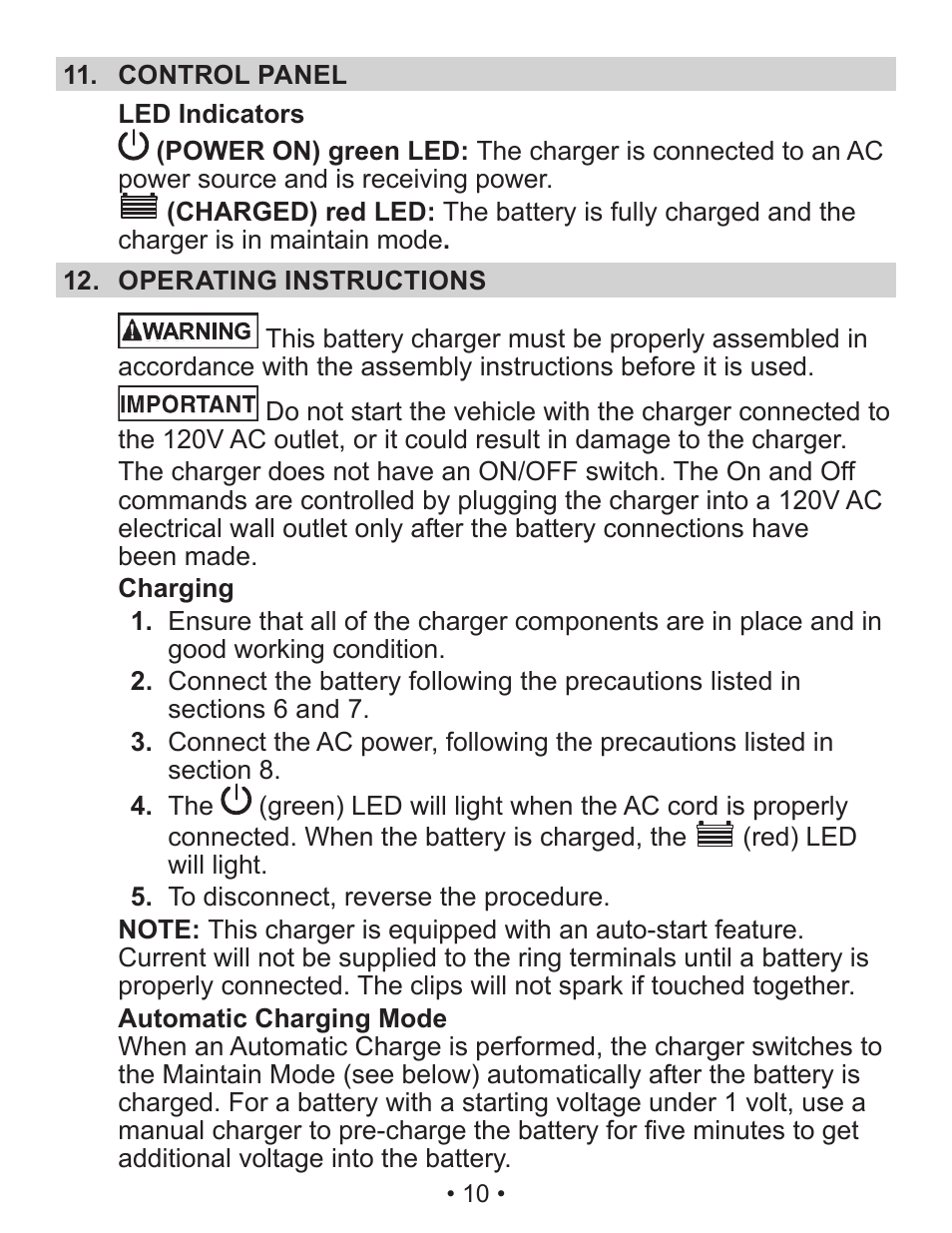 Napa Essentials Napa 85-300A User Manual | Page 10 / 51