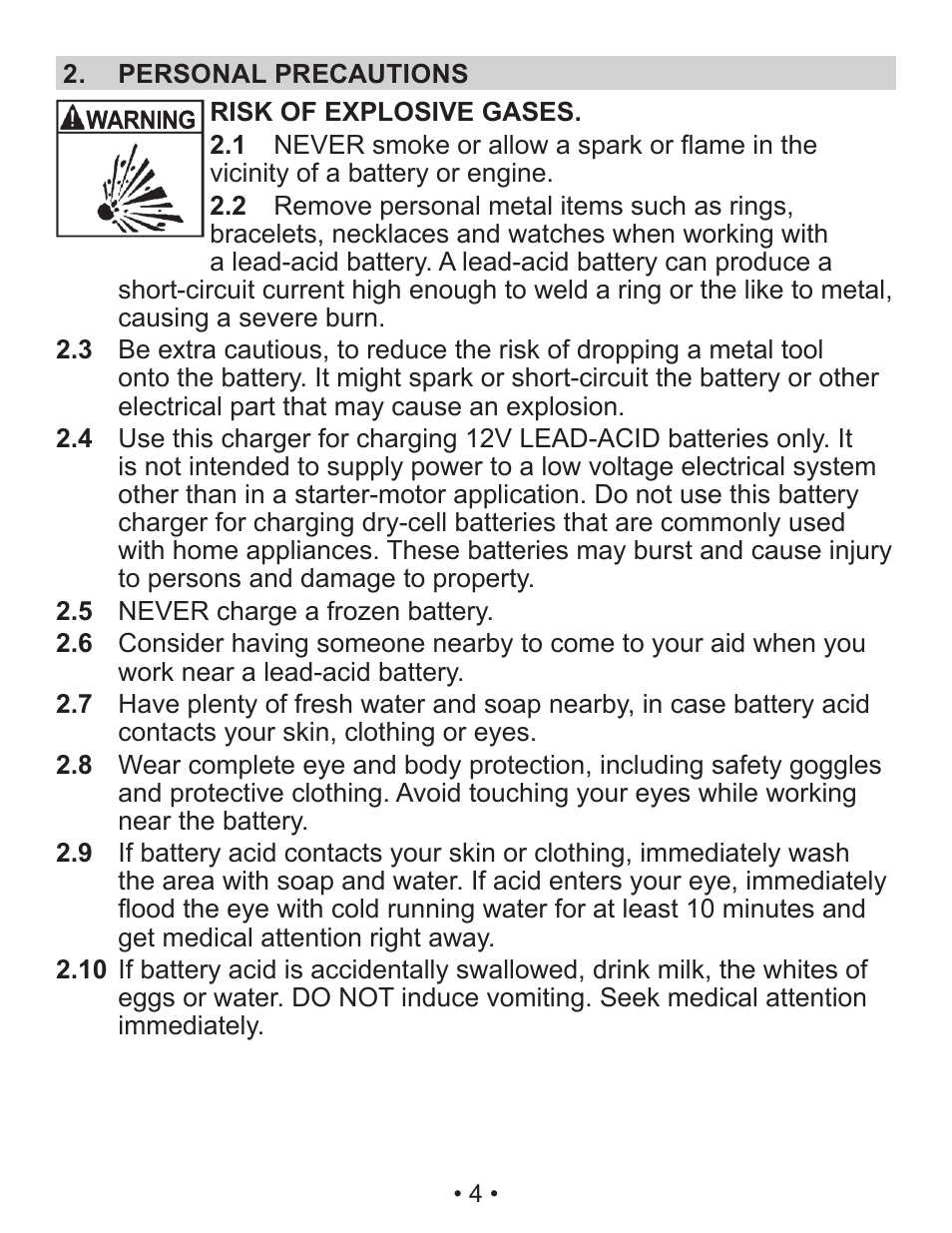 Napa Essentials Napa 85-300A User Manual | Page 4 / 51