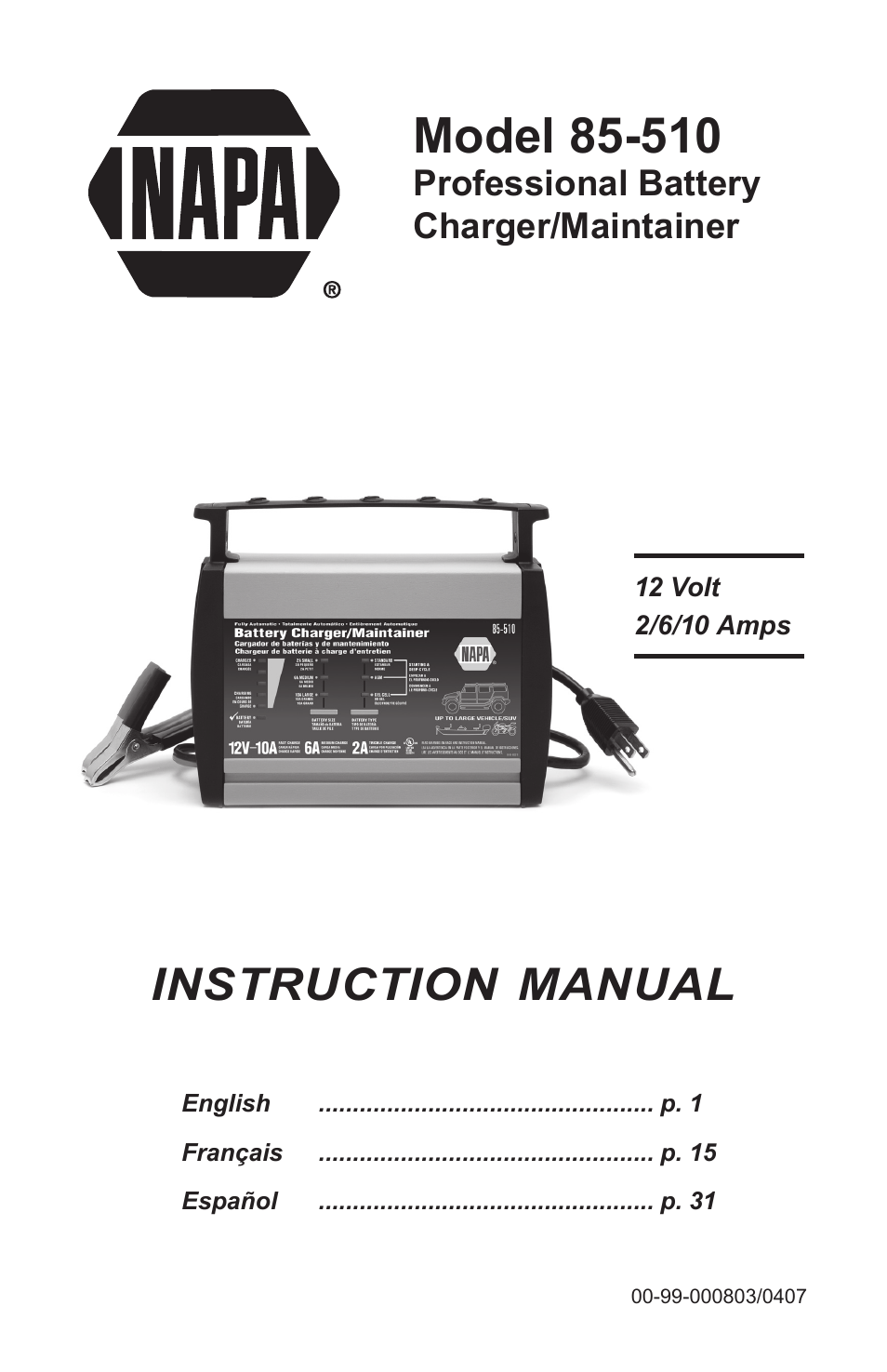 Napa Essentials 85-510 User Manual | 48 pages