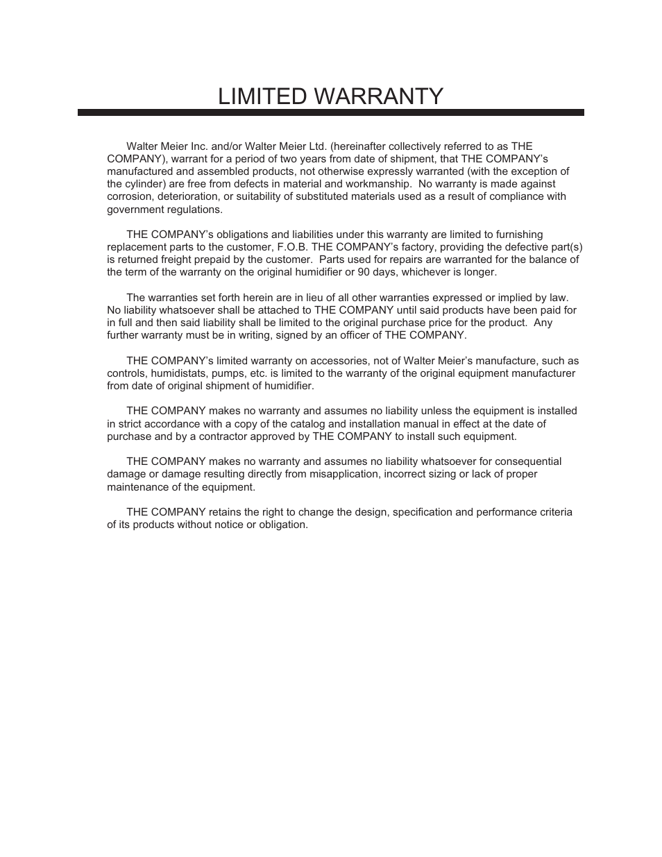 Limited warranty | Nortec RESDELUX User Manual | Page 21 / 22