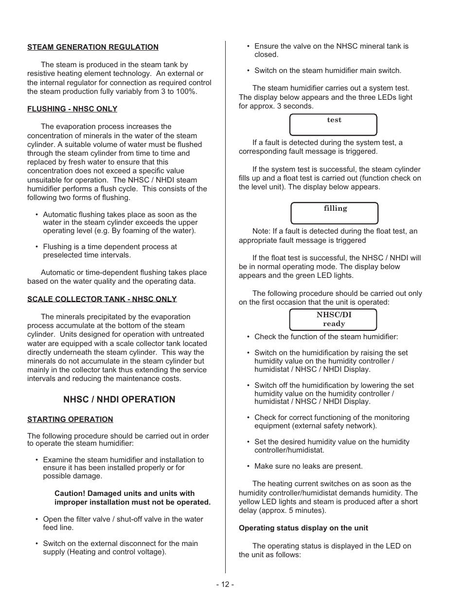 Op er a tion 11, In tro duc tion 11, Lay out and func tion 11 | Level reg u la tion 11, Starting op er a tion 12, Operation, Introduction, Layout and function | Nortec NHDI User Manual | Page 15 / 40