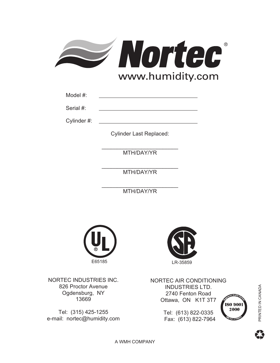 Nortec Steam Humidifiers User Manual | Page 22 / 22