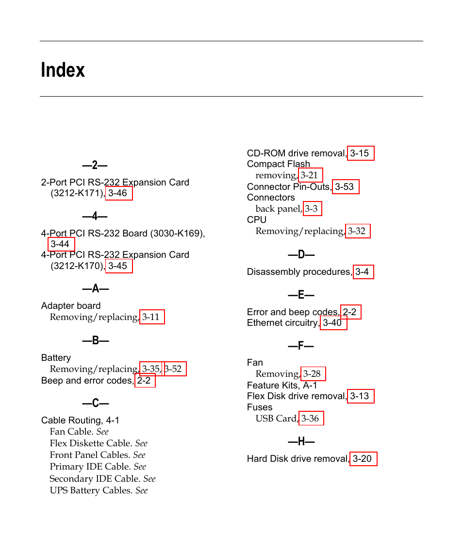 Index | NCR 7458 User Manual | Page 111 / 112