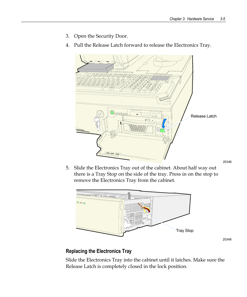 Replacing the electronics tray | NCR 7458 User Manual | Page 29 / 112