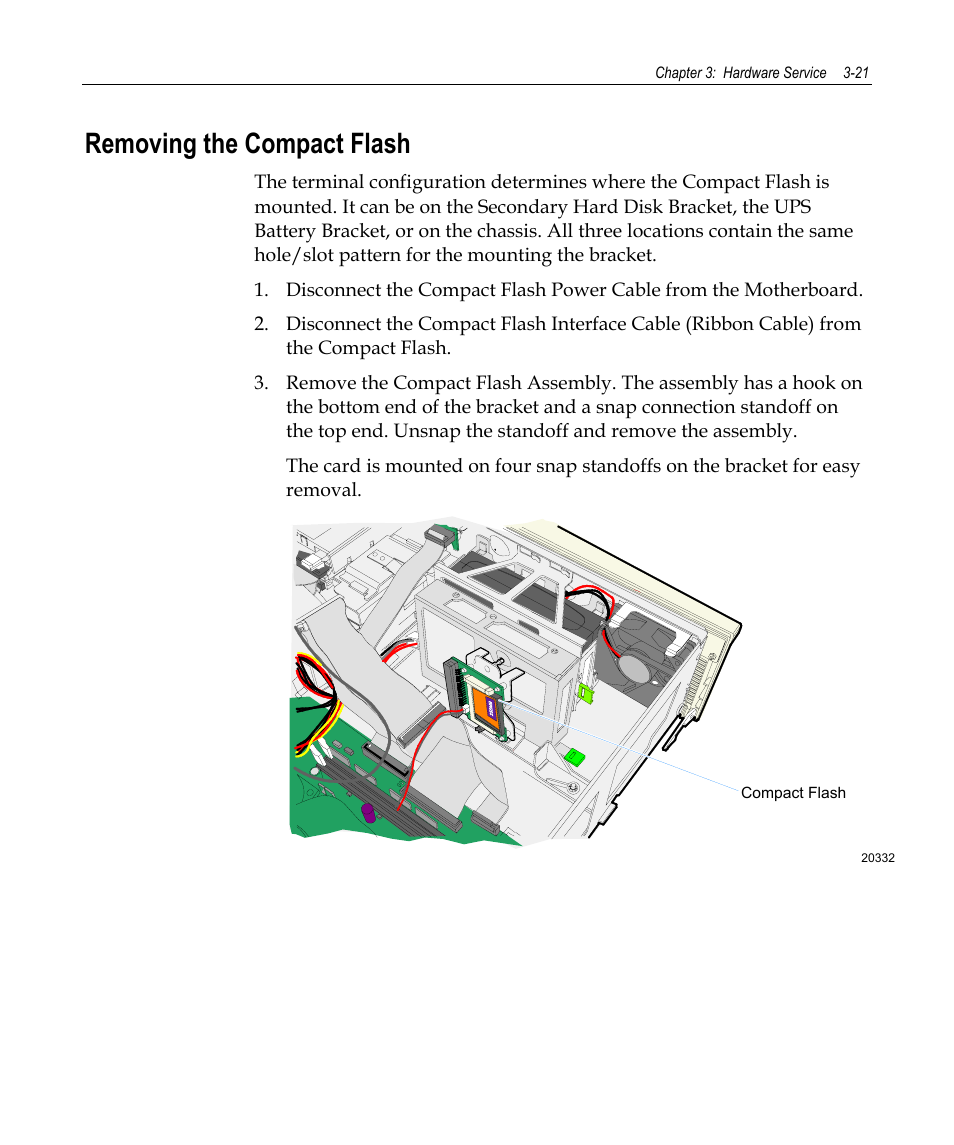 Removing the compact flash | NCR 7458 User Manual | Page 45 / 112