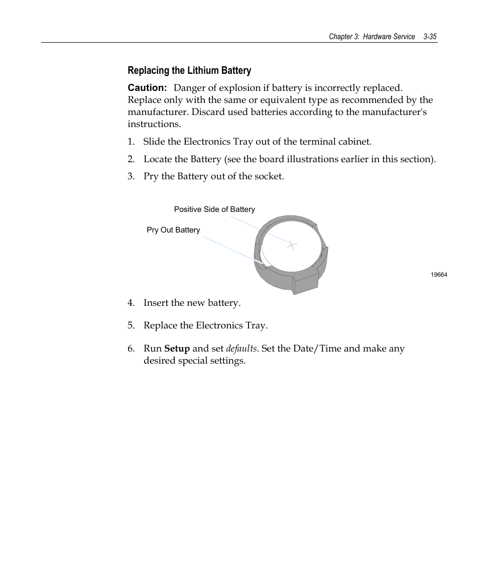 Replacing the lithium battery | NCR 7458 User Manual | Page 59 / 112